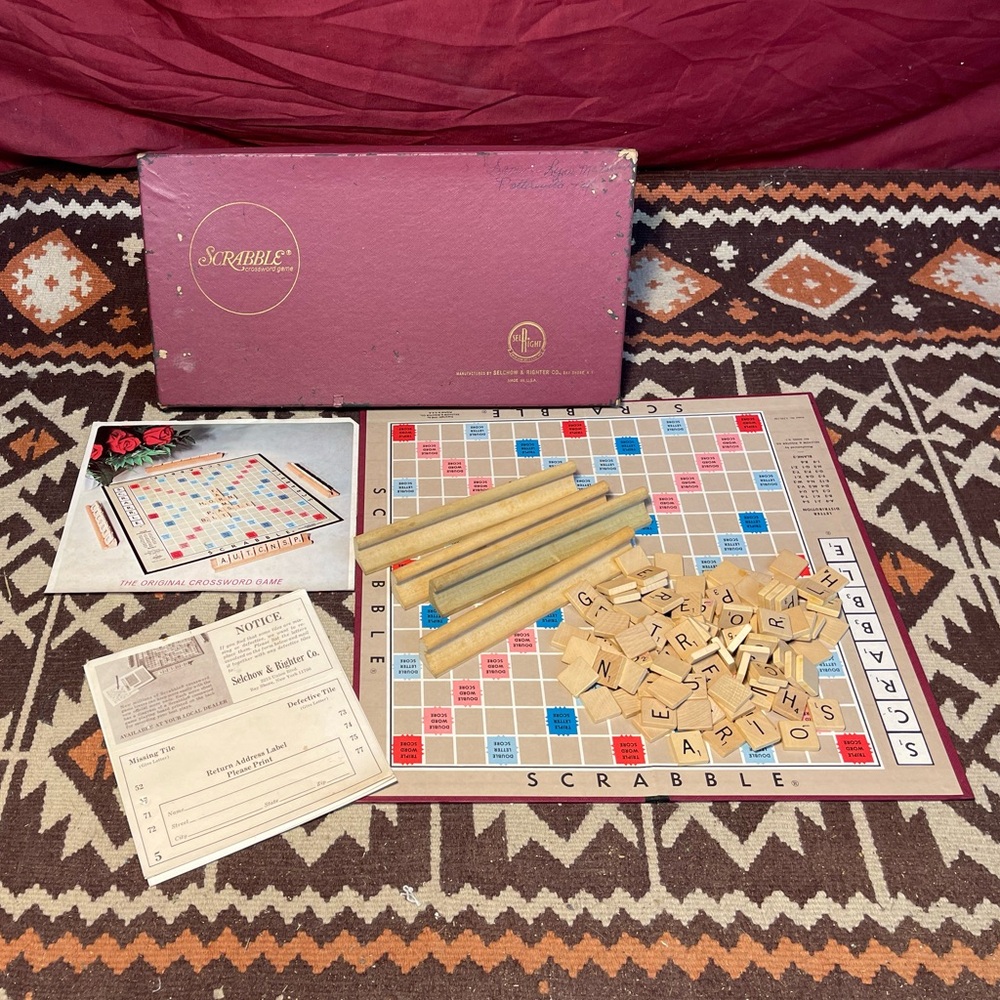 Vintage 1953 Selright Selchow & Righter Co. Scrabble Cross Word Game Complete